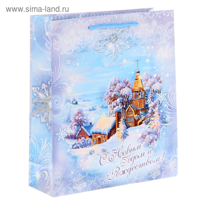 Пакет ламинированный вертикальный «Снежная сказка», 23 × 27 × 8 см - Фото 1