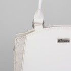 Сумка женская на молнии, 1 отдел, 1 наружный карман, белый/серебристый - Фото 4