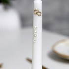 Набор свадебных свечей с бусинами "Обручальные кольца", белый, ручная работа, микс - Фото 3