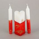 Набор свечей "Свадебный" №7 Красный , ручная работа - Фото 1