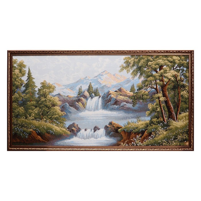 Гобеленовая картина "Водопад и горы" 70*135 см