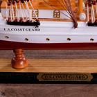 Сувенирная модель корабля «Проводник», 3 мачты, белый борт, чёрная подставка, белые паруса - Фото 5