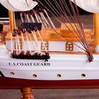 Сувенирная модель корабля «Проводник», 3 мачты, белый борт, чёрная подставка, белые паруса - Фото 7