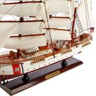 Сувенирная модель корабля «Проводник», 3 мачты, белый борт, чёрная подставка, белые паруса - Фото 9