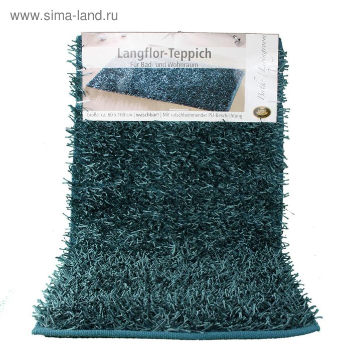 Коврик Langflor-Teppich in Metallic-Optik, размер 70х120 см, цвет морской волны - Фото 1