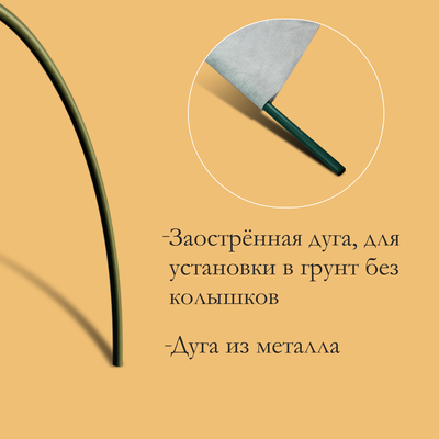 Парник для дачи «Весна», металлический, 5 м, 6 дуг, дуга L = 3 м, d=10 мм, спанбонд 60 г/м²