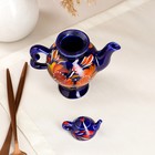 Чайник для заварки "Самовар", синий, роспись, 0.1 л - Фото 3