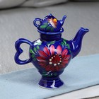 Чайник для заварки "Самовар", синий, роспись, 0.1 л - Фото 4