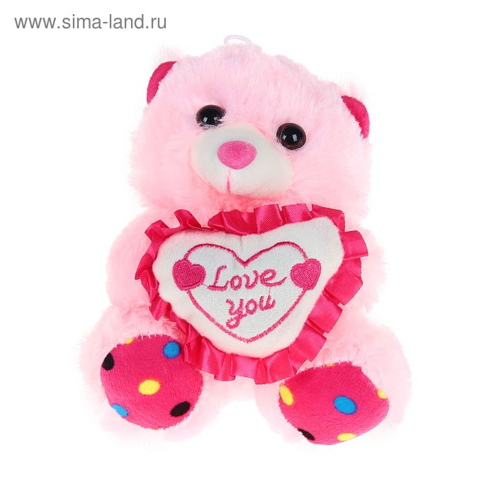 Мягкая игрушка "Медведь с сердцем", цвета МИКС - Фото 1