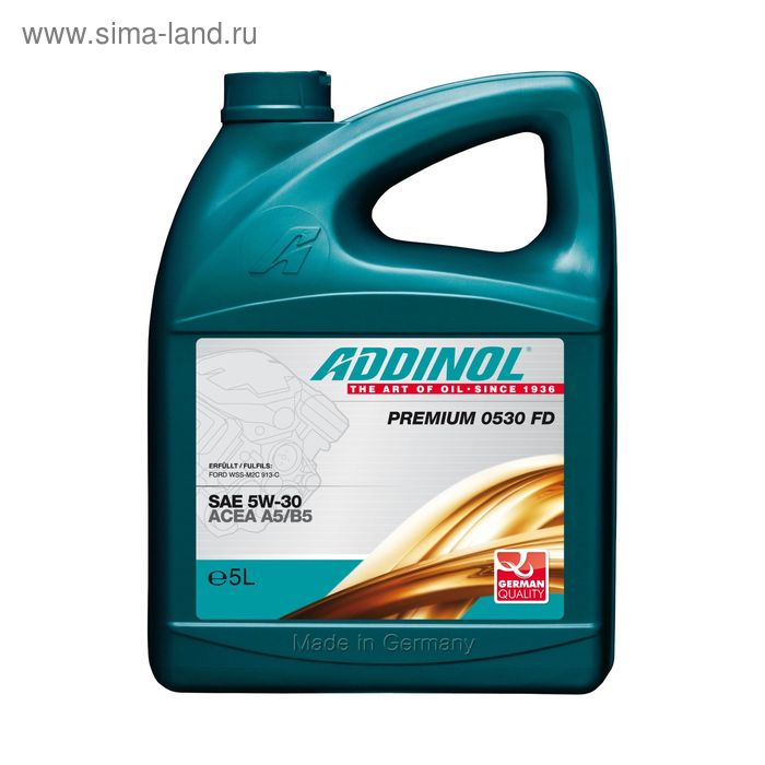 Моторное масло ADDINOL Premium 0530 FD SAE 5W-30, 5 л - Фото 1