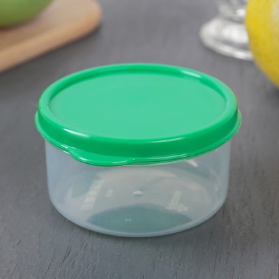 Контейнер для хранения еды Доляна, пищевой, 150 мл, прозрачный, крышка зелёная
