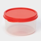 Контейнер для хранения еды Доляна, пищевой, 150 мл, прозрачный, крышка красная - Фото 1