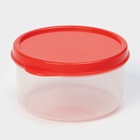 Контейнер для хранения еды Доляна, пищевой, 150 мл, прозрачный, крышка красная - Фото 2