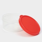 Контейнер для хранения еды Доляна, пищевой, 150 мл, прозрачный, крышка красная - Фото 3