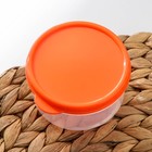 Контейнер круглый Доляна, пищевой, 150 мл, прозрачный, крышка оранжевая - Фото 2