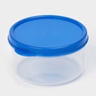 Контейнер для хранения еды Доляна, пищевой, 150 мл, прозрачный, крышка синяя - Фото 2