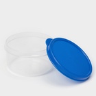 Контейнер для хранения еды Доляна, пищевой, 150 мл, прозрачный, крышка синяя - Фото 3