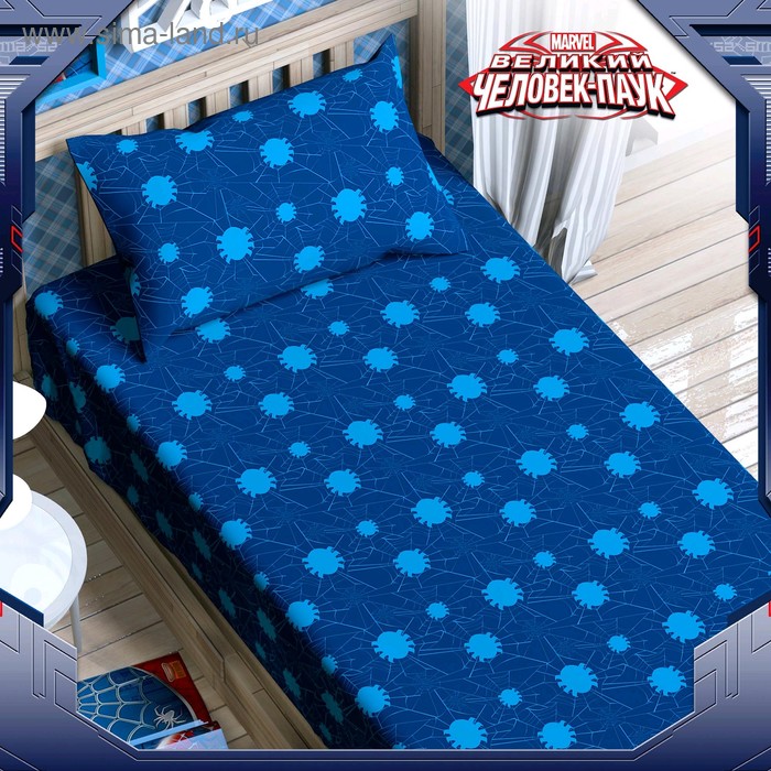 Простыня "Человек-паук" 150*214 см 100% хлопок, поплин 125 г/м2 - Фото 1