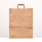 Пакет крафт без печати, плоская ручка 35?15?45 см (комплект 25 шт) - фото 61851315