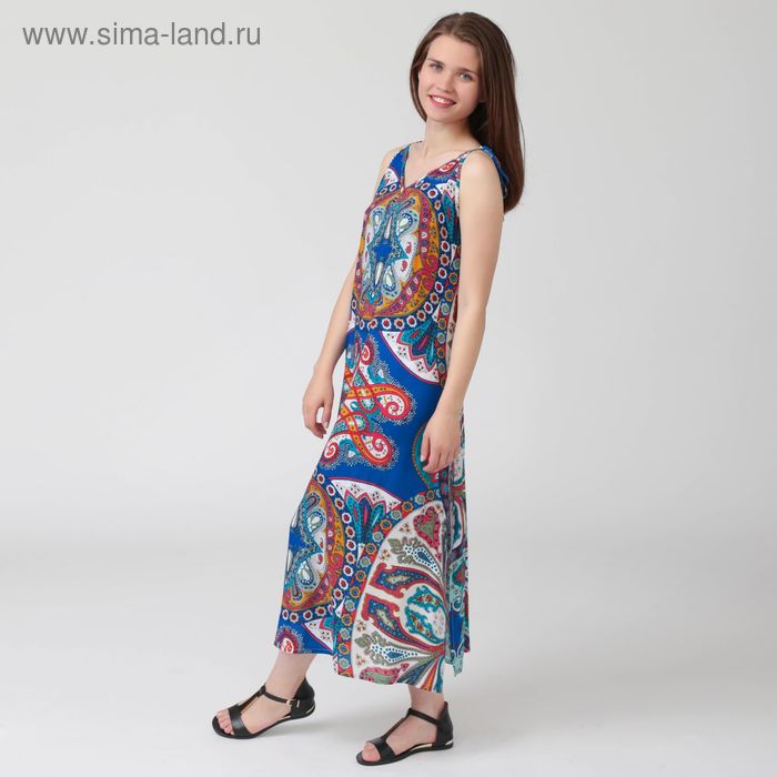 Платье женское Y1359-0102, цвет цветной принт, размер48/170 - Фото 1