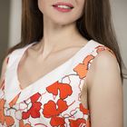 Платье-футляр женское, цвет красно оранжевые цветы, размер46/170 - Фото 3
