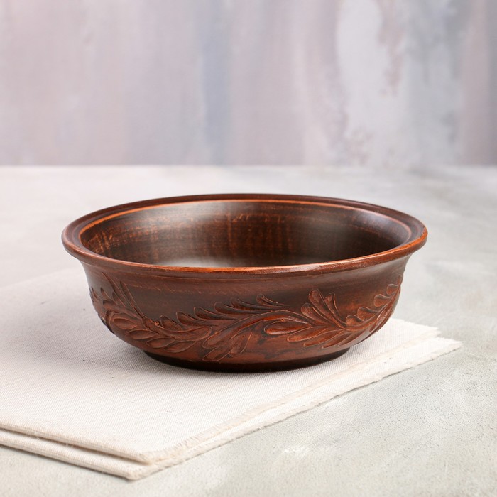 Миска "Резной узор", декор, красная глина, 0.7 л - Фото 1