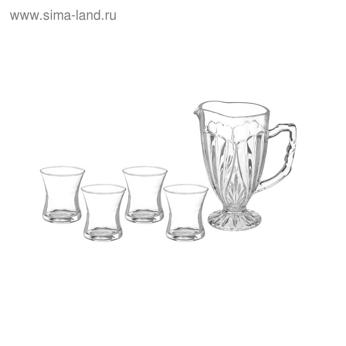 Набор питьевой кувшин 1,5 л + 4 стаканов 230 мл "Восход" УЦЕНКА - Фото 1