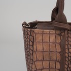 Сумка женская на молнии, 1 отдел, 1 наружный карман, коричневая - Фото 4