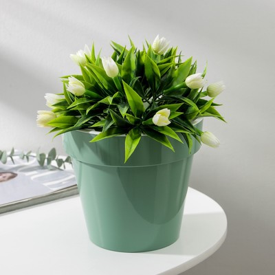 Кашпо для цветов со вставкой «Порто», 2.4 л, цвет нефритовый