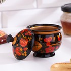 Солонка с крышкой «Ягодка», 7×6 см, хохлома, дерево - Фото 2
