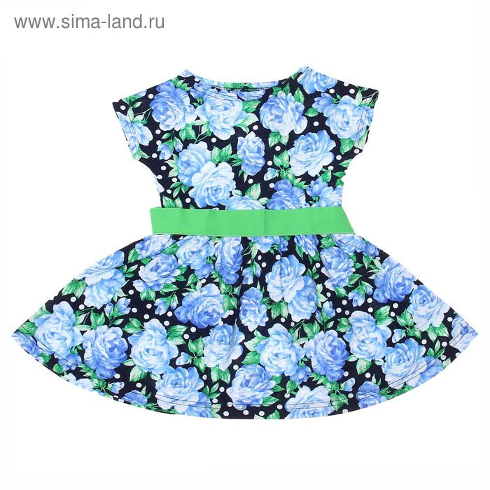 Платье "Летний блюз", рост 134 см (68), цвет тёмно-синий, принт голубые пионы (арт. ДПК932001н) - Фото 1