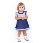 Платье "Платья для малышек", рост 80 см (50), цвет белый/синий, принт горошек ДПК212001н - Фото 1