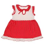 Платье "Платья для малышек", рост 86 см (52), цвет белый/красный, принт горошек ДПК460001н - Фото 1