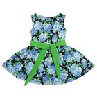 Платье "Летний блюз", рост 98 см (52), цвет светло-зелёный, принт голубые пионы (арт. ДПБ931001н) - Фото 1