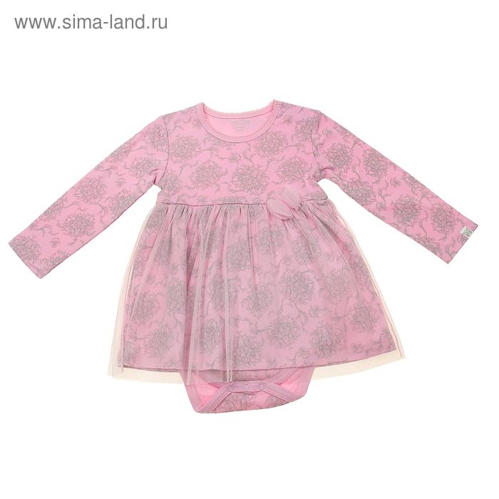 Платье-боди для девочки, рост 80 см (48), цвет розовый - Фото 1