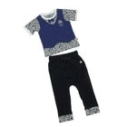 Комплект для мальчика (футболка с коротким рукавом и брюки), рост 80 см (48), цвет серый/синий - Фото 1