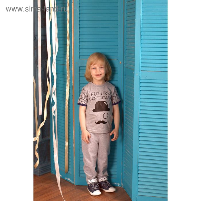 Брюки для мальчика, рост 110 см (60), цвет серый меланж - Фото 1