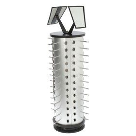 Стойка под очки настольная вращающаяся, 52 места, 38×38×78 см, цвет серебристый