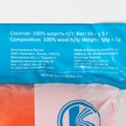 Шерсть для валяния 100% полутонкая шерсть 50 гр (035, оранж.) - Фото 4