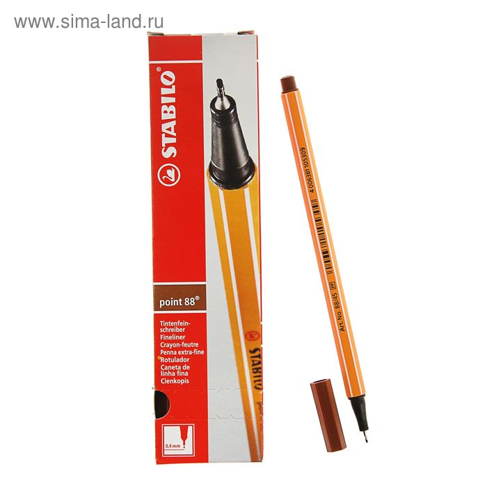 Ручка капиллярная Stabilo point 88 0.4 мм, чернила коричневые, 88/45 - Фото 1