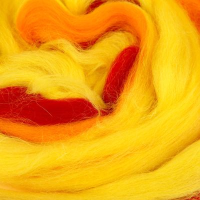 Шерсть для валяния 100% полутонкая шерсть 50 гр (мел.разн.7)