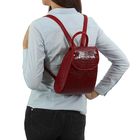 Рюкзак молодёжный на молнии, 1 отдел, красный/бордовый - Фото 2