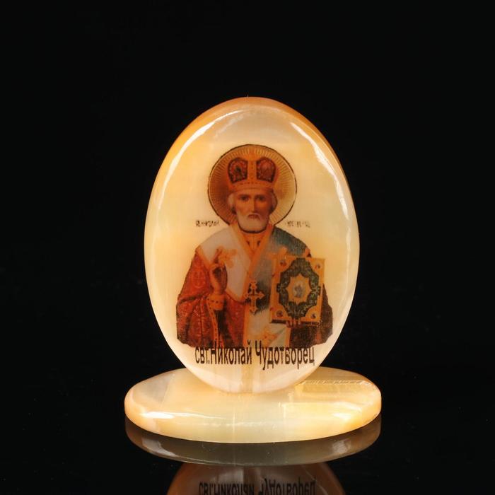Икона «Николай Чудотворец», овал на поставке, настольная - Фото 1