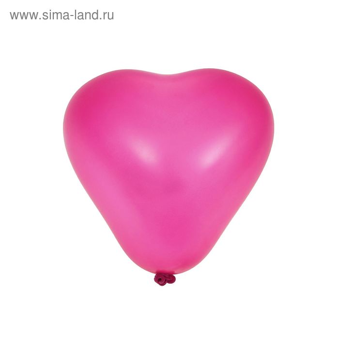 Шар латексный 5" "Сердце", металл, набор 100 шт., цвет розовый - Фото 1