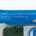 Шерсть для валяния 100% полутонкая шерсть 50 гр (110, зеленый) - Фото 3