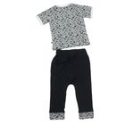 Комплект для мальчика (футболка с коротким рукавом и брюки), рост 86 см (48), цвет серый/синий - Фото 8