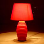 Лампа настольная керамика "Бархан" 220V Е14 красная 35,5х23х23 см - Фото 2