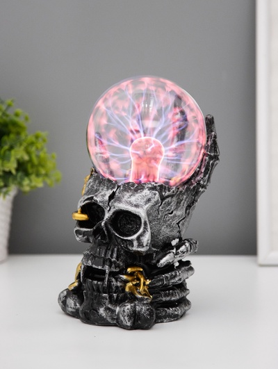 Плазменный шар полистоун «Череп с цепью» 19×11×10 см RISALUX