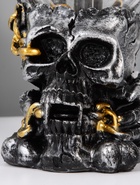 Плазменный шар полистоун «Череп с цепью» 19×11×10 см RISALUX - Фото 8