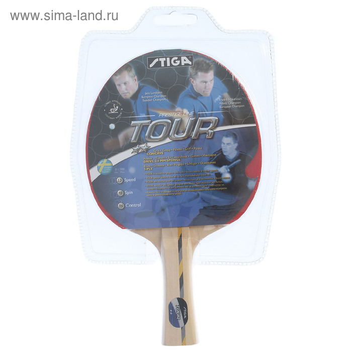 Ракетка для настольного тенниса Stiga Tour, 2 звезды, любительская, накладка 2,0 мм, одобрено ITTF - Фото 1